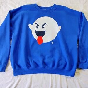 ArtisticCreation Blue Boo Graphic Crewneck Sweater Size Large